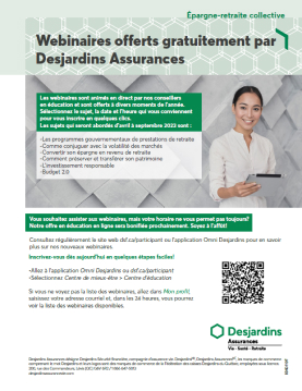 webinaires offerts gratuitement par Desjardins Assurances
